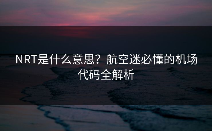 NRT是什么意思？航空迷必懂的机场代码全解析